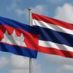 bendera thailand dan kamboja