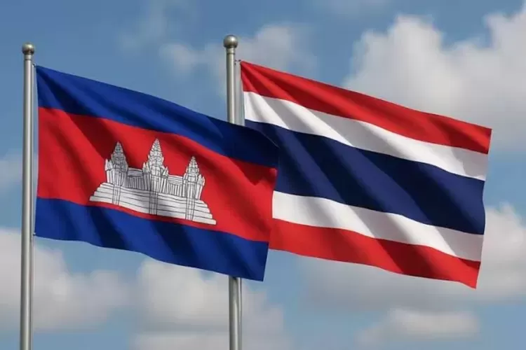 bendera thailand dan kamboja